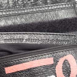Pre Owned Balenciaga Black Leather Graffiti Explorer Pouch