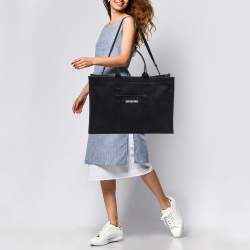 Pre Owned Balenciaga Black Canvas Large Hardware Tote