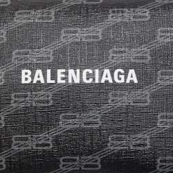 Balenciaga Black BB Monogram Coated Canvas Everyday Pouch