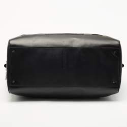 Balenciaga Black Canvas and Leather Logo Weekender