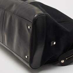 Balenciaga Black Canvas and Leather Logo Weekender