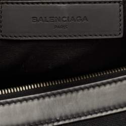 Balenciaga Black Canvas and Leather Logo Weekender