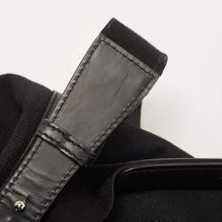 Balenciaga Black Canvas and Leather Logo Weekender