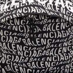 Balenciaga Black/White Nylon Wave Logo Backpack