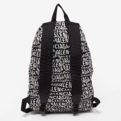 Balenciaga Black/White Nylon Wave Logo Backpack