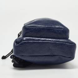 Pre Owned Balenciaga Blue Leather Explorer Crossbody Bag