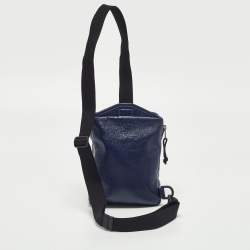 Pre Owned Balenciaga Blue Leather Explorer Crossbody Bag