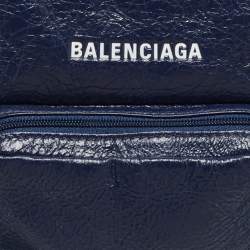 Pre Owned Balenciaga Blue Leather Explorer Crossbody Bag