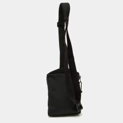 Balenciaga Black Nylon Crew Explorer Sling Bag
