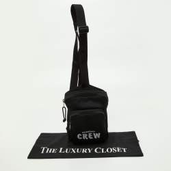 Balenciaga Black Nylon Crew Explorer Sling Bag