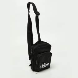 Balenciaga Black Nylon Crew Explorer Sling Bag