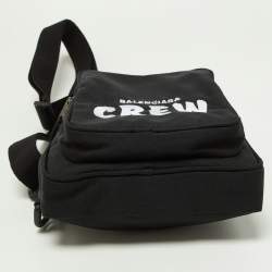 Balenciaga Black Nylon Crew Explorer Sling Bag