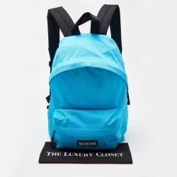 مملوكة مسبقًا Balenciaga Blue Nylon Explorer Logo Backpack