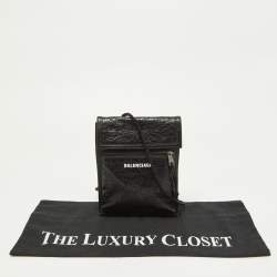 Balenciaga Black Leather Explorer Pouch Crossbody Bag