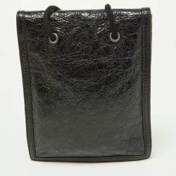 Balenciaga Black Leather Explorer Pouch Crossbody Bag