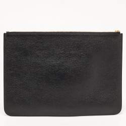 Balenciaga Black Leather Zip Pouch