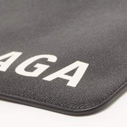Balenciaga Black Leather Zip Pouch