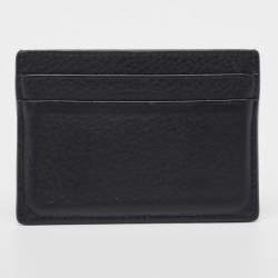 Pre Owned Balenciaga Black Leather Logo Card Holder