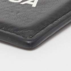 Pre Owned Balenciaga Black Leather Logo Card Holder
