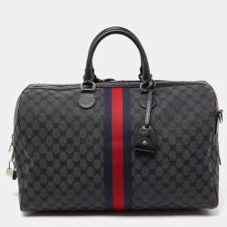 Balenciaga x Gucci Black Canvas and Leather The Hacker Project Duffle Bag