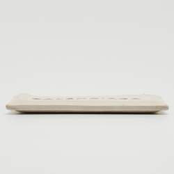 Pre Owned Balenciaga White Leather Logo Card Holder