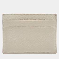 Pre Owned Balenciaga White Leather Logo Card Holder