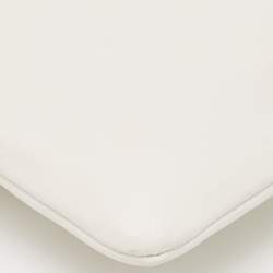 Pre Owned Balenciaga Off White Leather Logo Zip Pouch