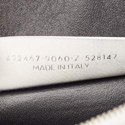 Pre Owned Balenciaga Off White Leather Logo Zip Pouch