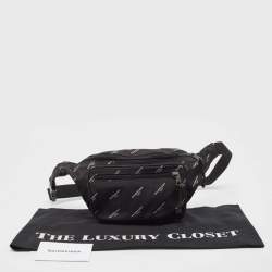 Pre Owned Balenciaga Black Nylon Logo Explorer Belt Bag