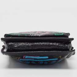 Balenciaga Black Crinkled Leather Graffiti Explorer Strap Pouch