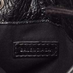 Balenciaga Black Crinkled Leather Graffiti Explorer Strap Pouch