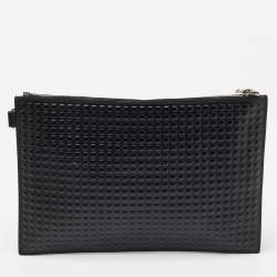 Balenciaga Black Leather Zip Pouch