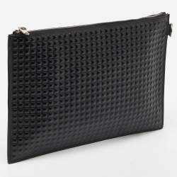 Balenciaga Black Leather Zip Pouch