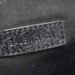 Pre Owned Balenciaga Black Leather Le Cagole Wristlet Pouch