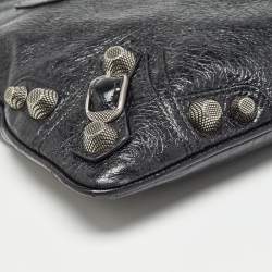 Pre Owned Balenciaga Black Leather Le Cagole Wristlet Pouch