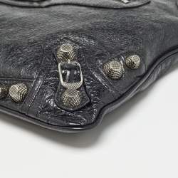 Pre Owned Balenciaga Black Leather Le Cagole Wristlet Pouch