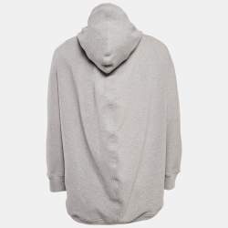 مملوكة مسبقًا Balenciaga Grey Cotton Knit Oversized Hoodie S