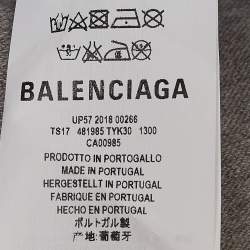 مملوكة مسبقًا Balenciaga Grey Cotton Knit Oversized Hoodie S