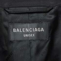 Pre Owned Balenciaga Black Gabardine Double Breasted Blazer XS
