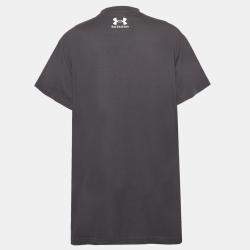Pre Owned Balenciaga X Under Armour Black Logo Embroidered Cotton T-Shirt L