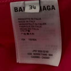 Pre Owned Balenciaga Pink Logo Print Cotton Oversized Shirt XS