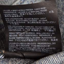 Pre Owned Balenciaga Blue 2017 Campaign Logo Denim Distressed Jacket L