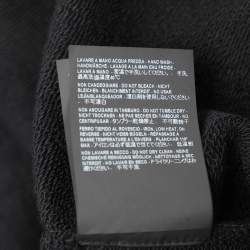 Pre Owned Balenciaga Black Cotton Knit Logo Zip Hoodie S