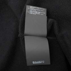 Pre Owned Balenciaga Black Cotton Knit Logo Zip Hoodie S