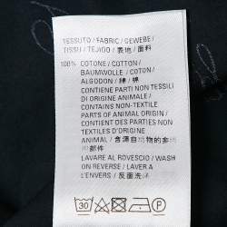 Balenciaga Navy Blue Monogram Print Button Front Oversize Shirt M