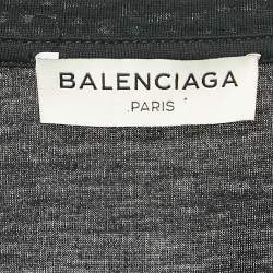 Pre Owned Balenciaga Black Cotton Round Neck T-Shirt XL