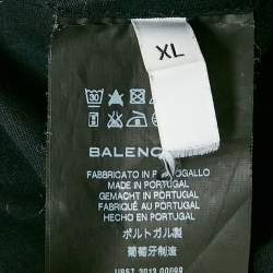 Pre Owned Balenciaga Black Cotton Round Neck T-Shirt XL