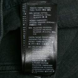 Pre Owned Balenciaga Navy Blue Embroidered Denim Jacket S