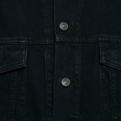 Pre Owned Balenciaga Navy Blue Embroidered Denim Jacket S