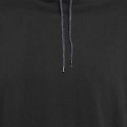 Pre Owned Balenciaga Black Logo Print Cotton Hooded Sweatshirt S